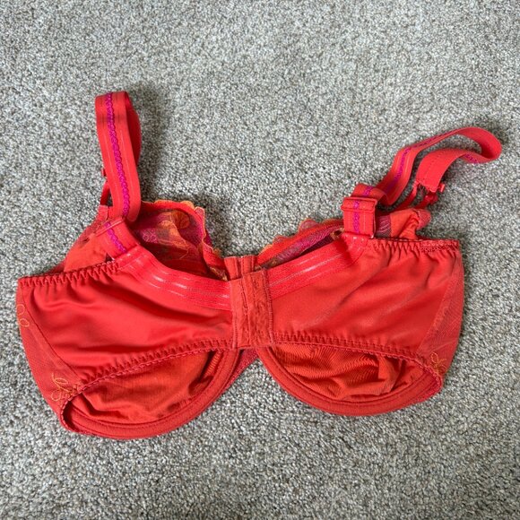 Prima Donna Bra UK 36G Orange Embroidered Flowers - Picture 7 of 10